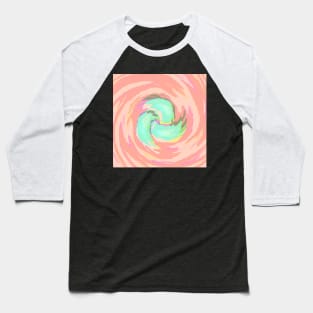 Twirl of Crystal Lines Of Pastel Orange and Green Baseball T-Shirt